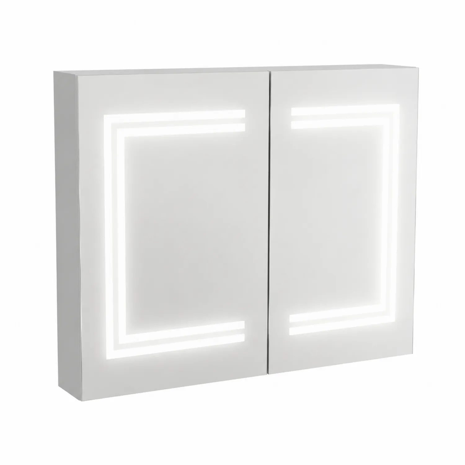 Armoire de salle de bain à miroir LED 80x70x15 cm