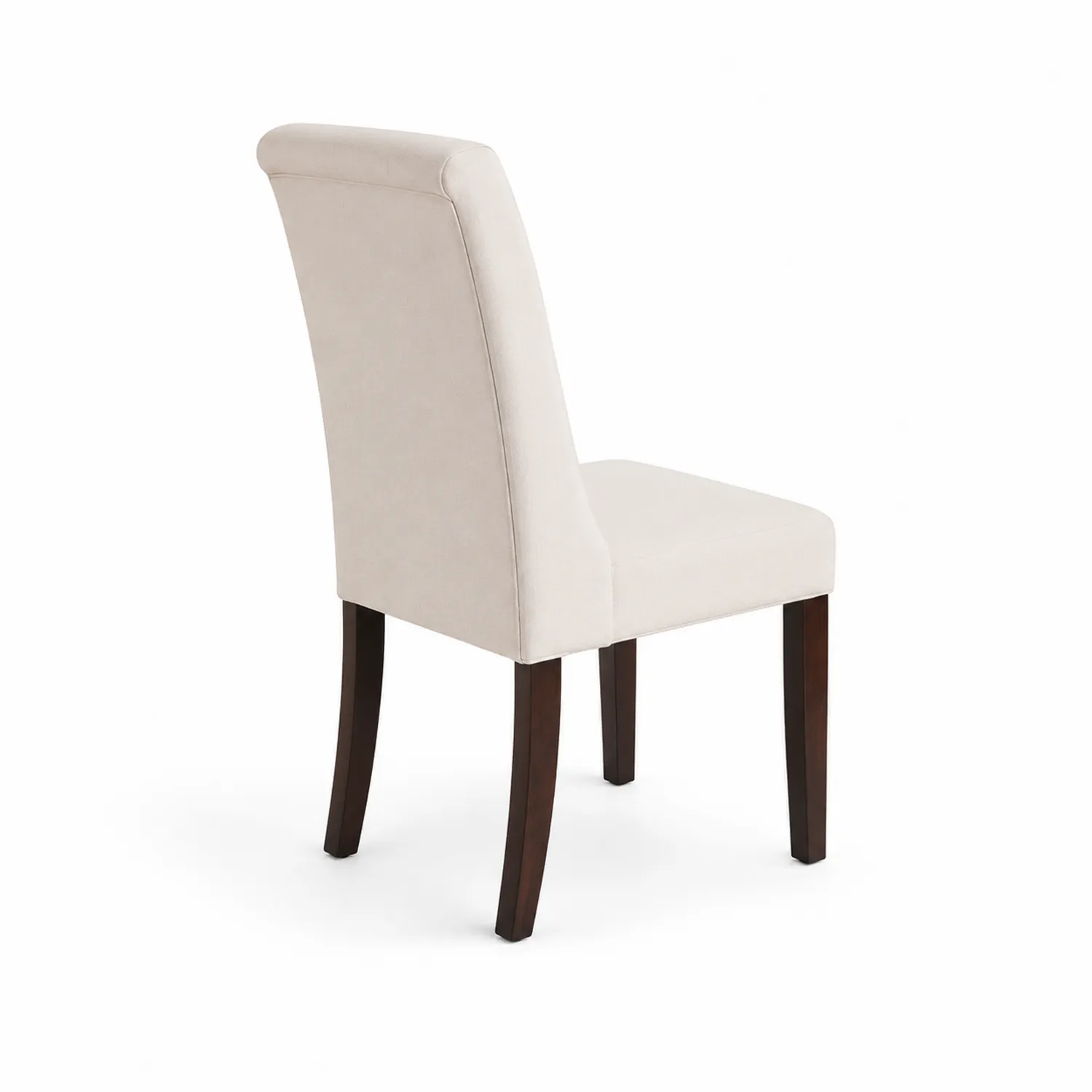 Chaise en tissu beige avec pieds en hêtre massif