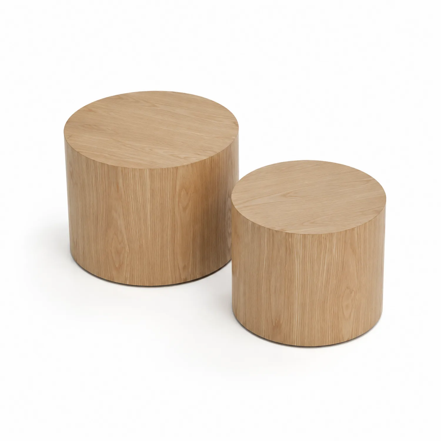 Ensemble de tables gigognes en bois chêne clair
