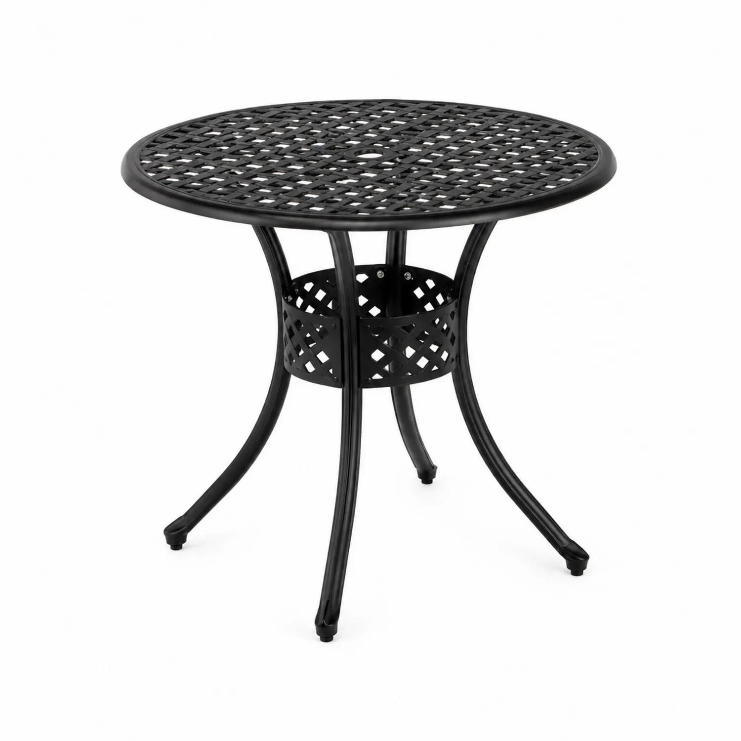 Table de jardin ronde en métal noir diam. 90 cm