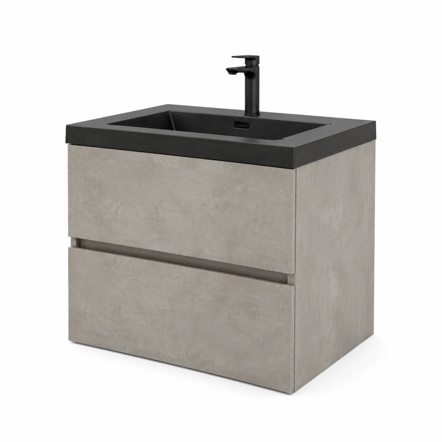 Meuble lavabo en MDF avec vasque en résine 80x50x60 cm