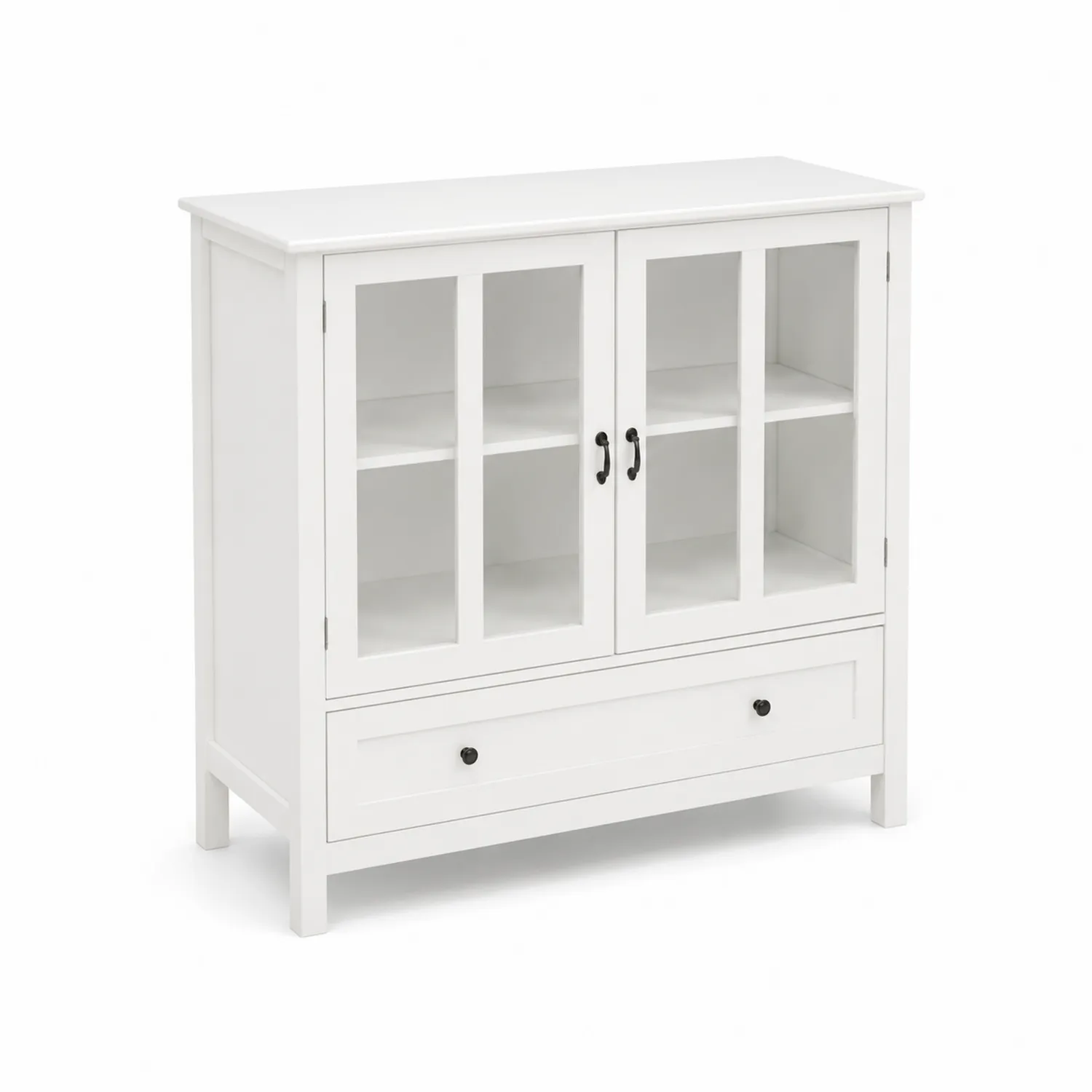 Buffet en bois MDF avec portes en verre trempé