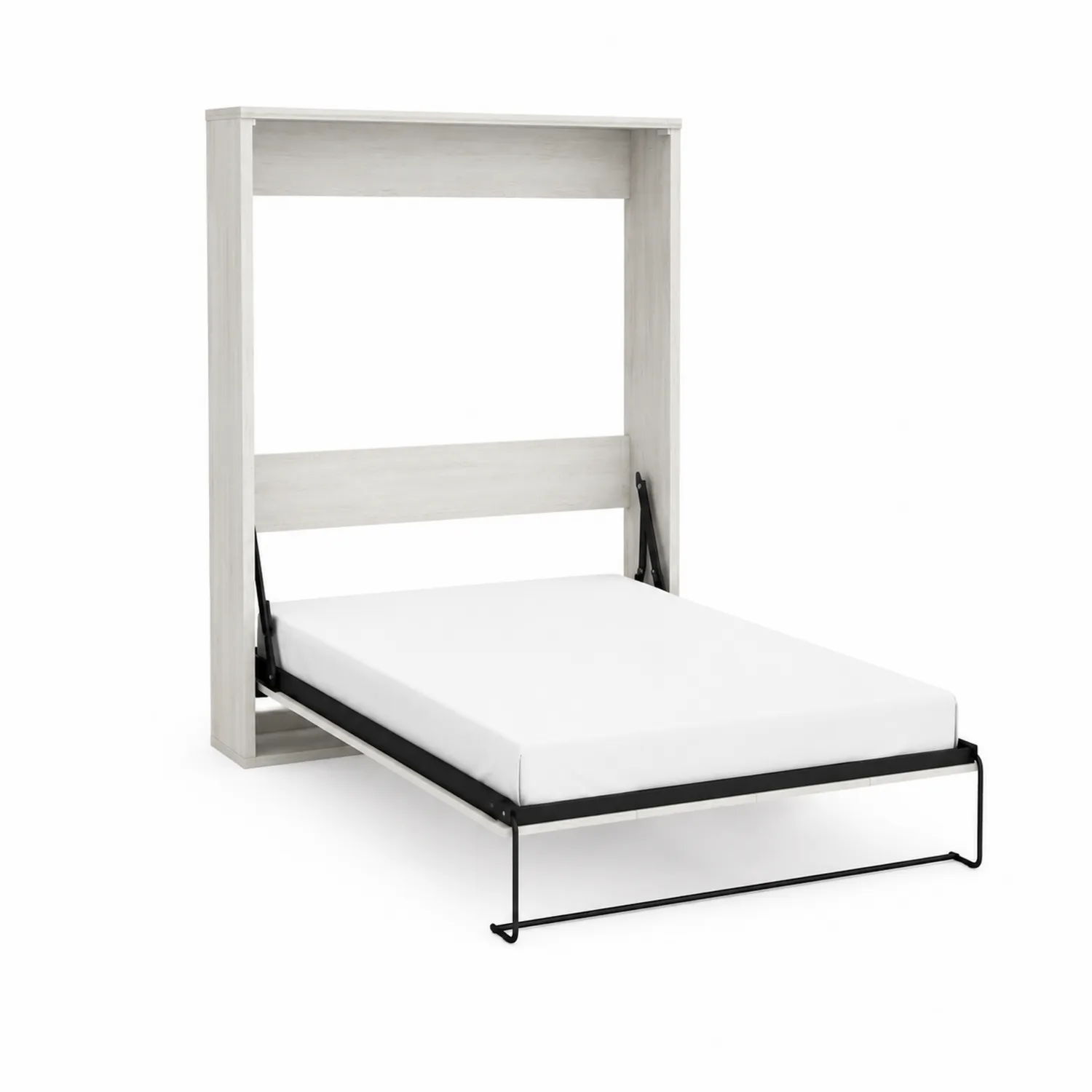 Lit escamotable en bois et métal Blanc 200x140 cm