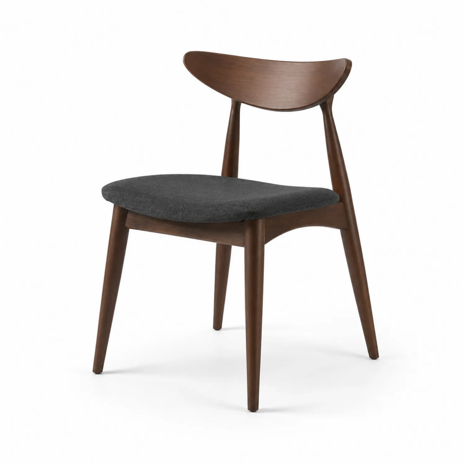 Chaise en bois avec assise en polyester gris