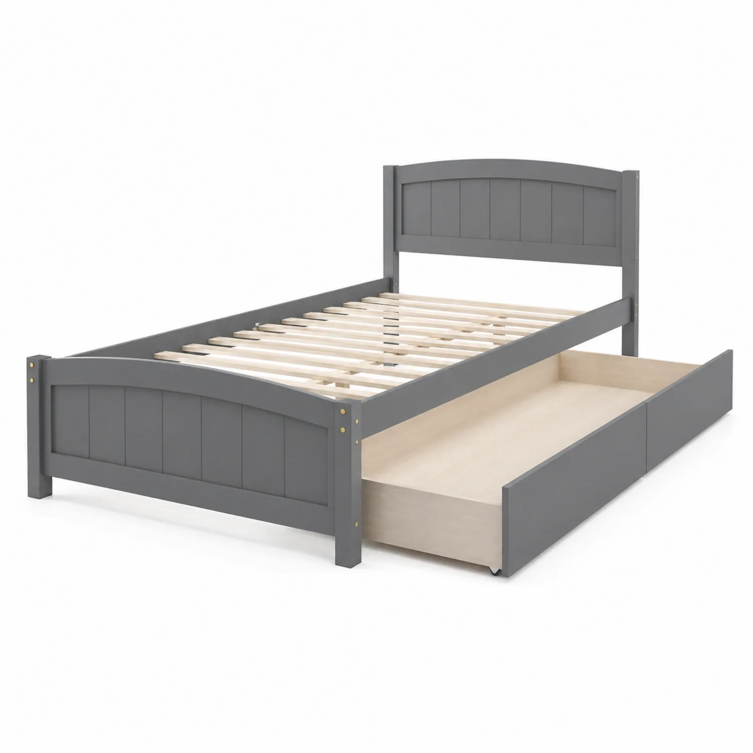 Lit en bois MDF avec tiroir de rangement Gris 200x140 cm