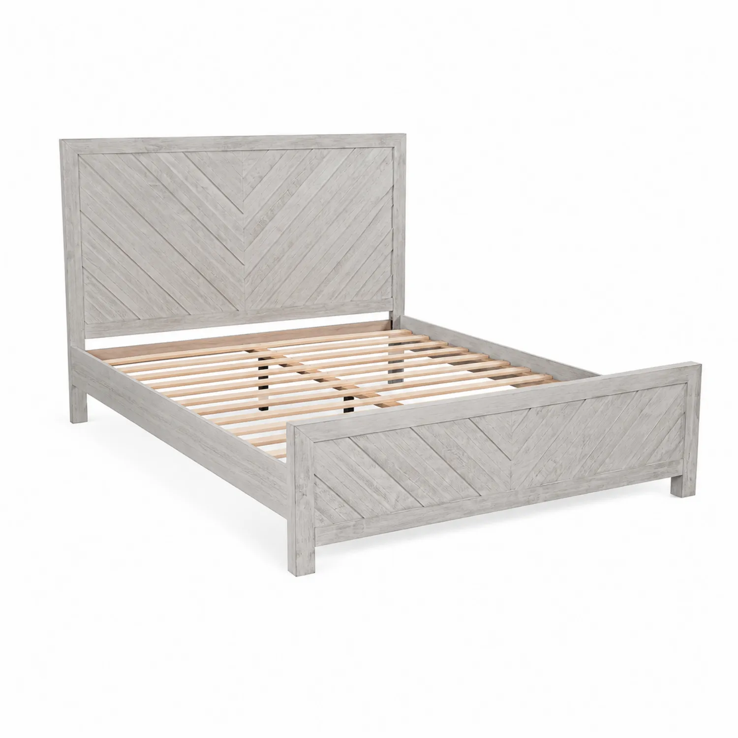 Lit en bois de pin massif gris 200x160 cm