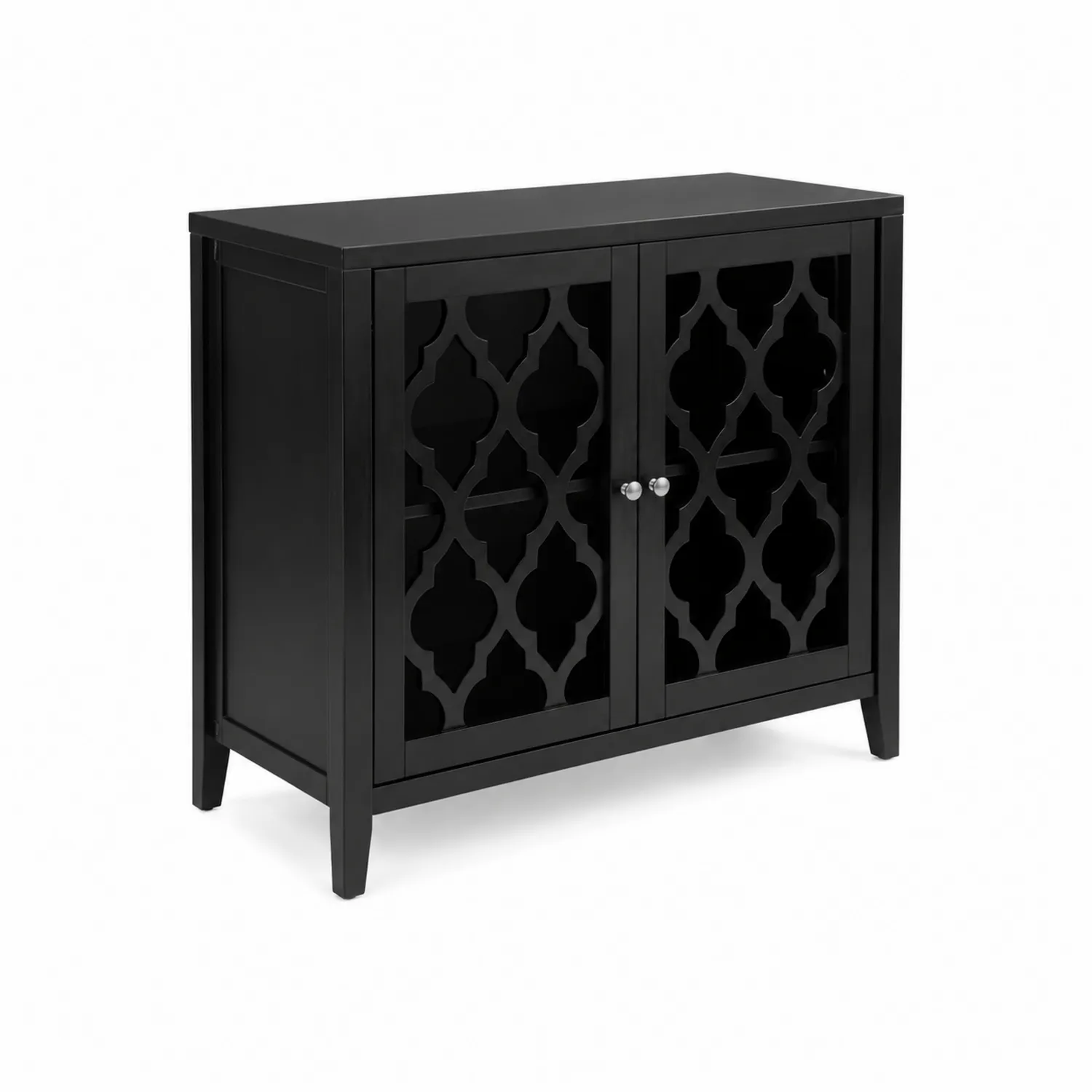 Buffet en Bois Noir avec Motif Découpé
