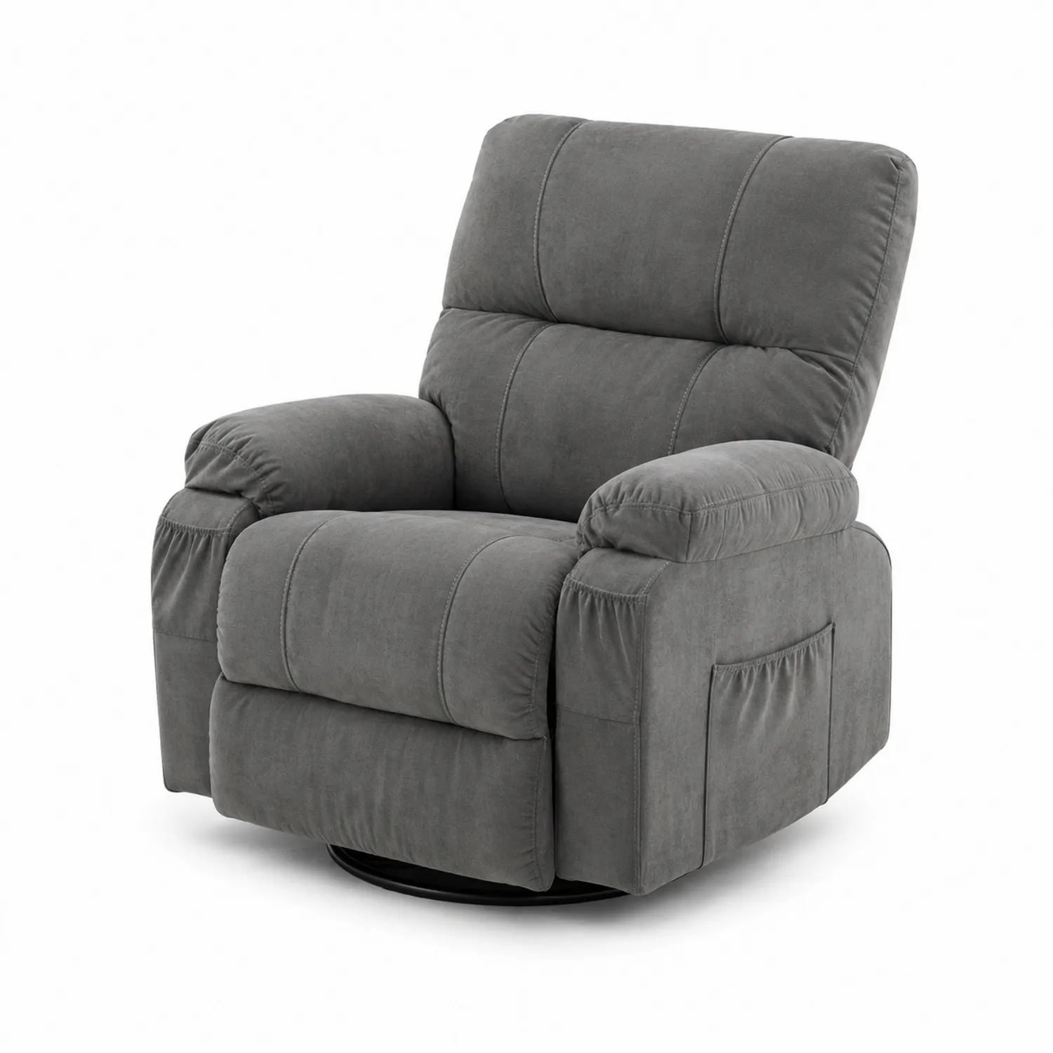 Fauteuil inclinable pivotant en tissu gris