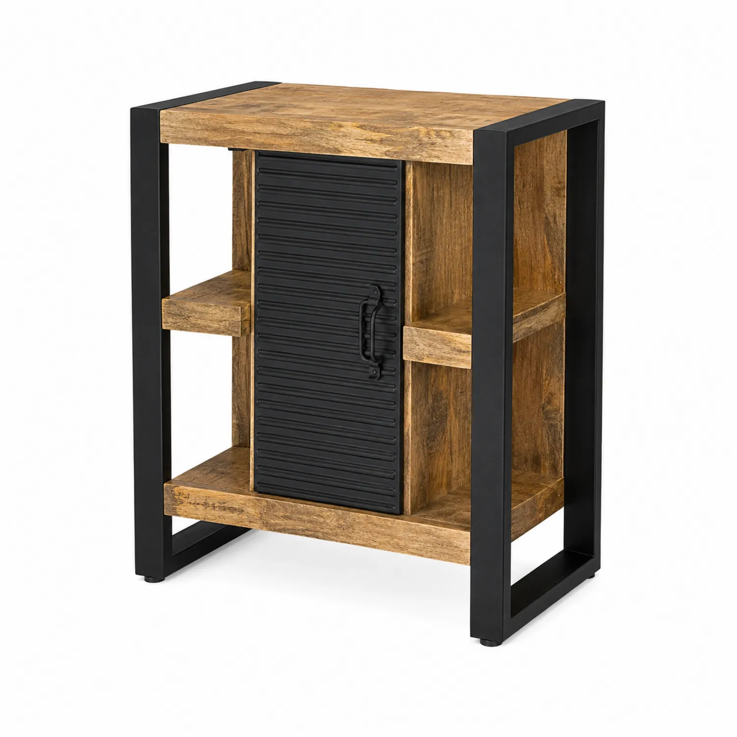 Armoire en bois et métal avec porte