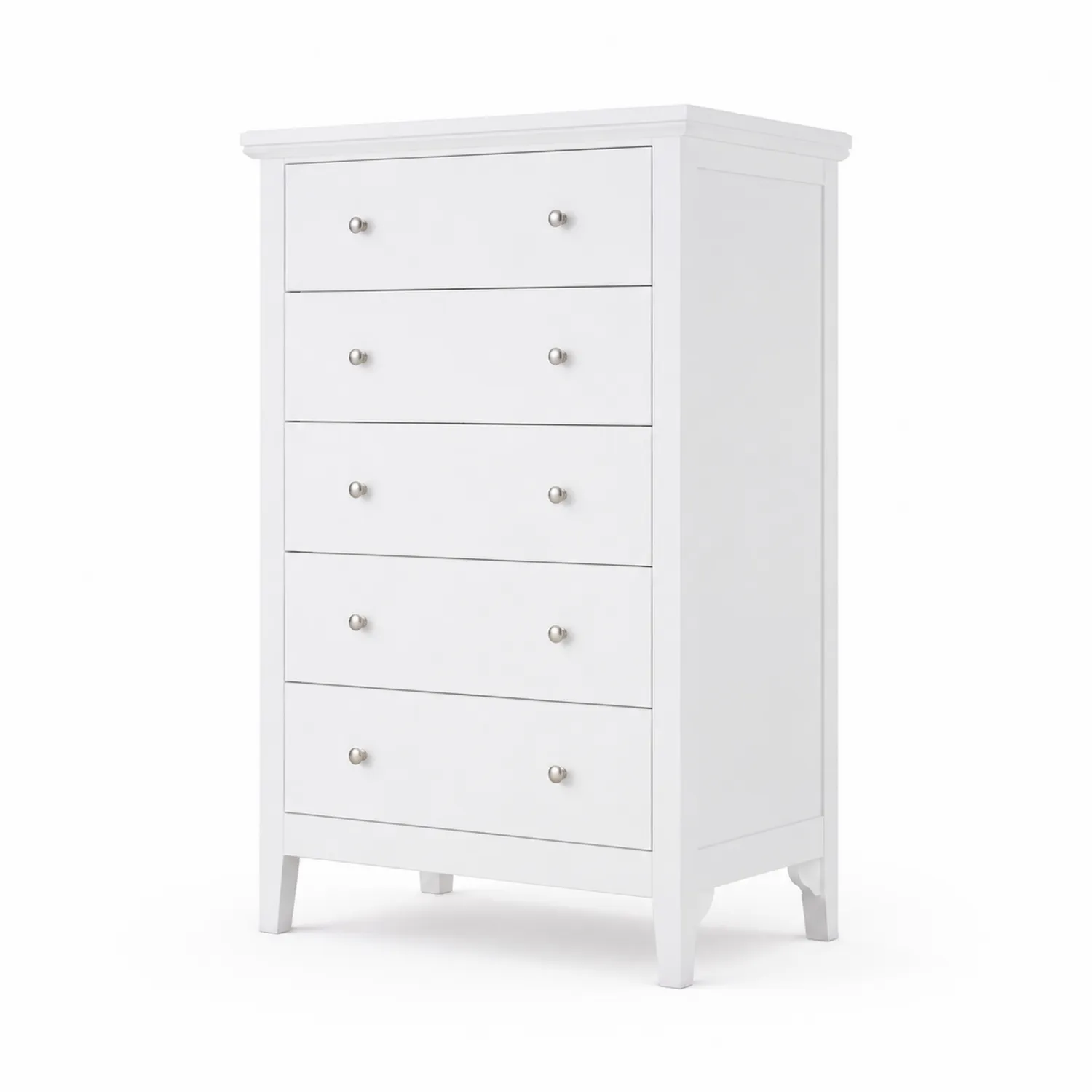 Commode en Bois avec 5 Tiroirs Blanc