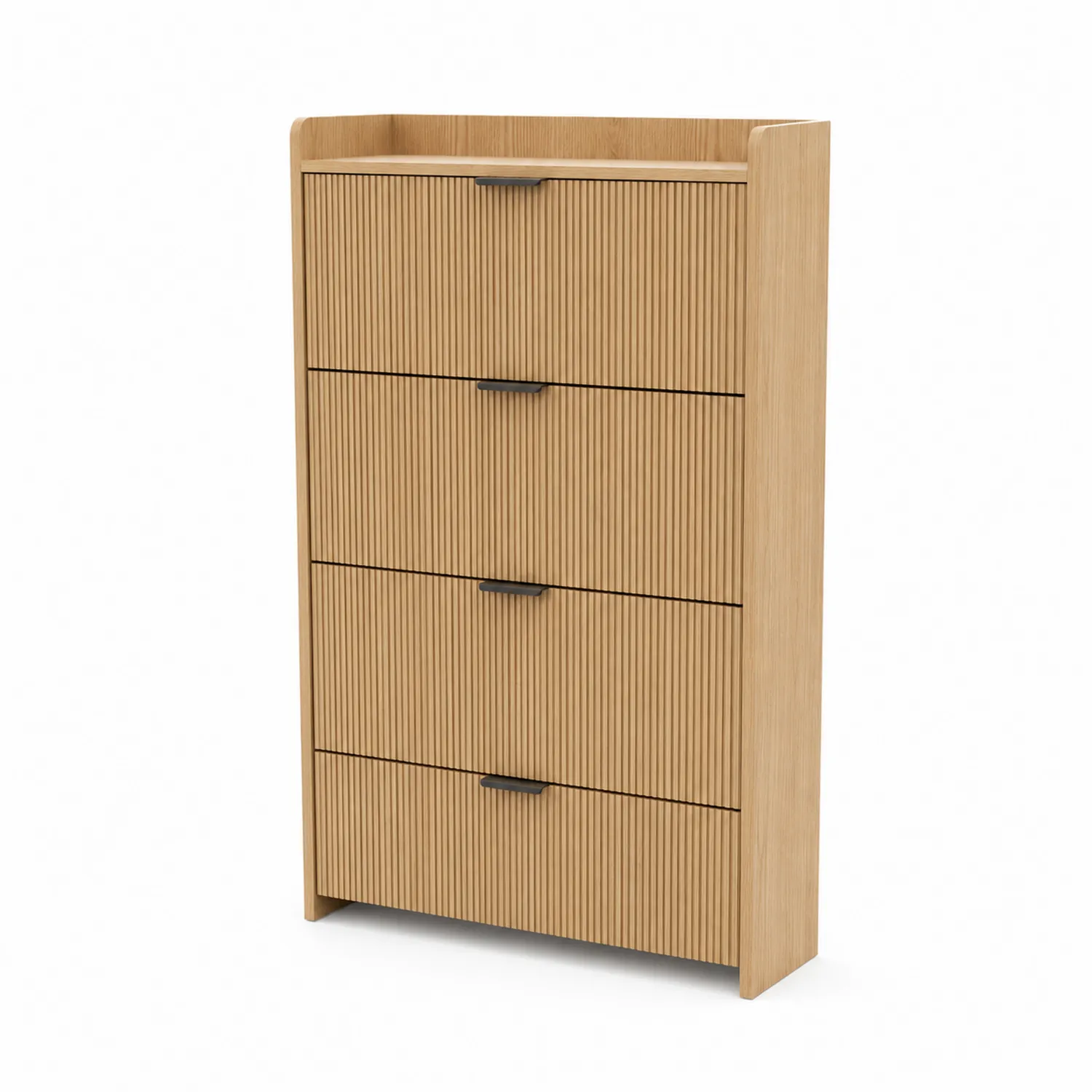 Meuble à chaussures en bois à 4 tiroirs chêne clair