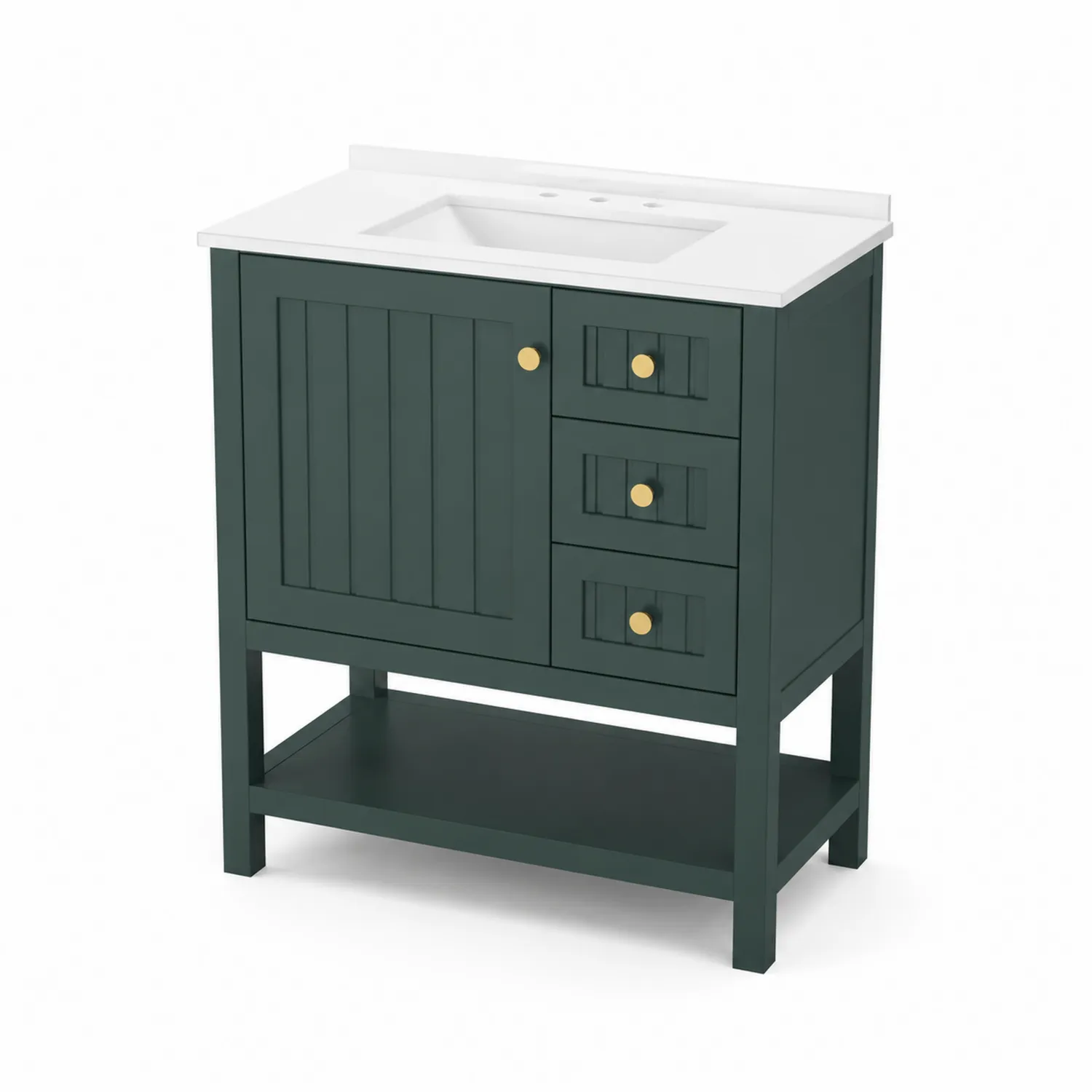 Meuble lavabo en bois avec lavabo en céramique 80 cm