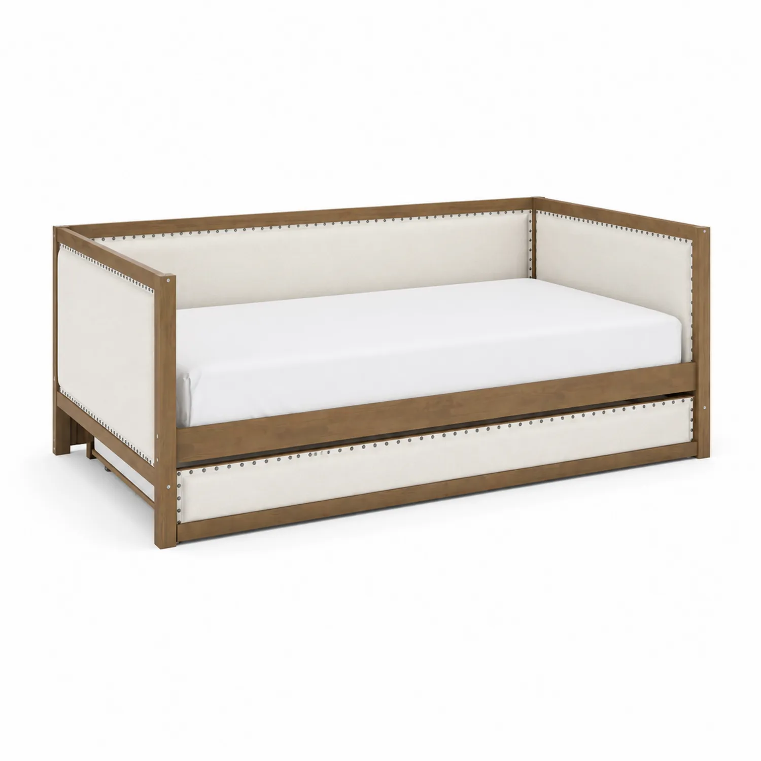 Lit de jour en bois et tissu polyester 200x90 cm