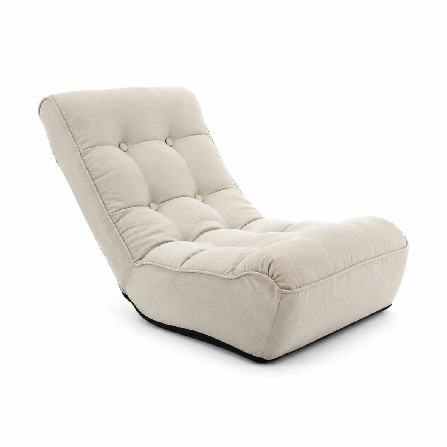 Chaise longue en tissu polyester beige