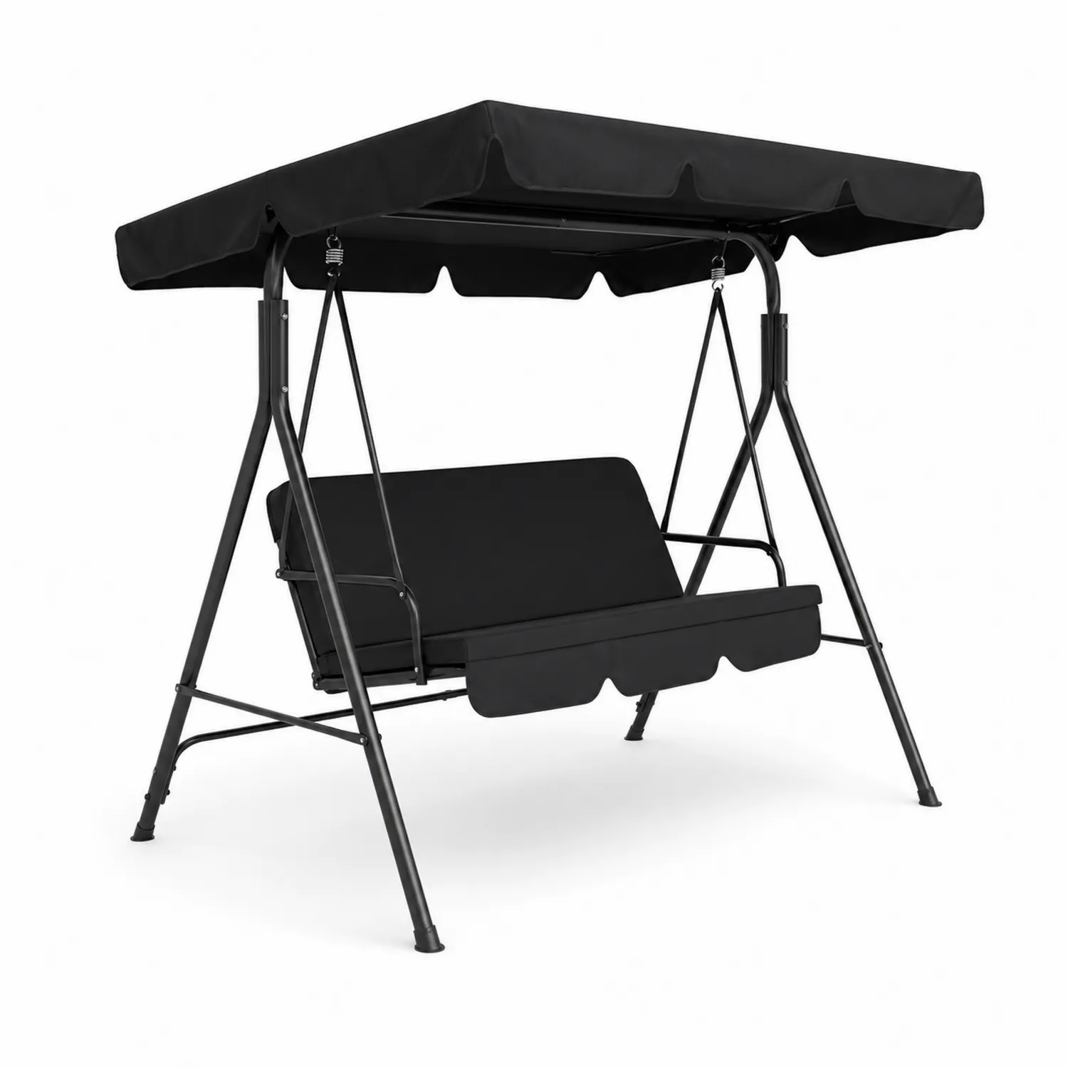 Balancelle de jardin en métal avec auvent noir ajustable