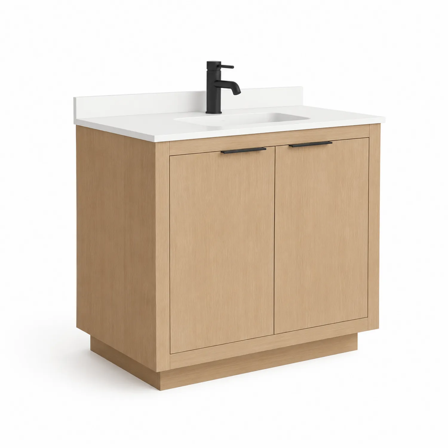 Meuble lavabo en bois avec vasque en résine blanche 80x60x45 cm