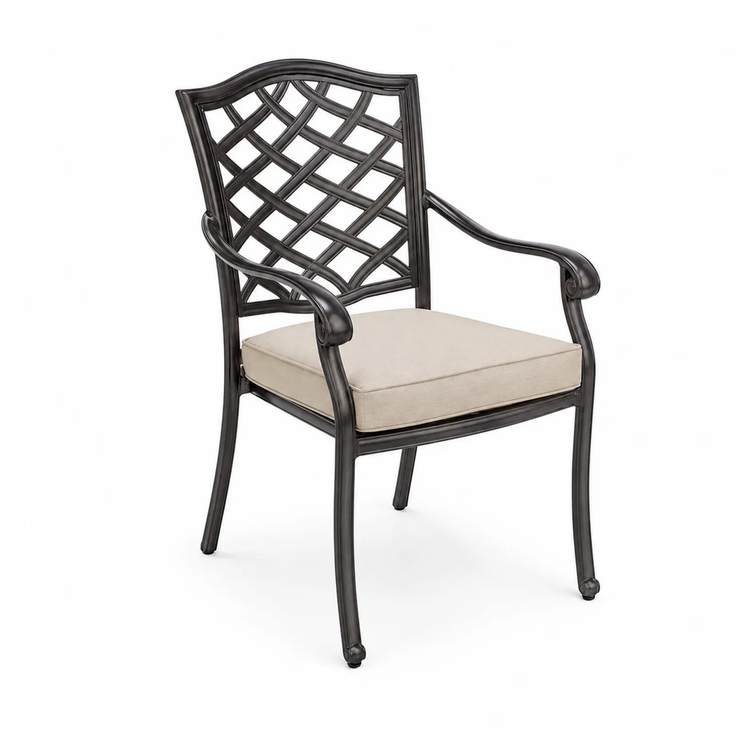 Chaise de jardin en aluminium avec coussin en polyester