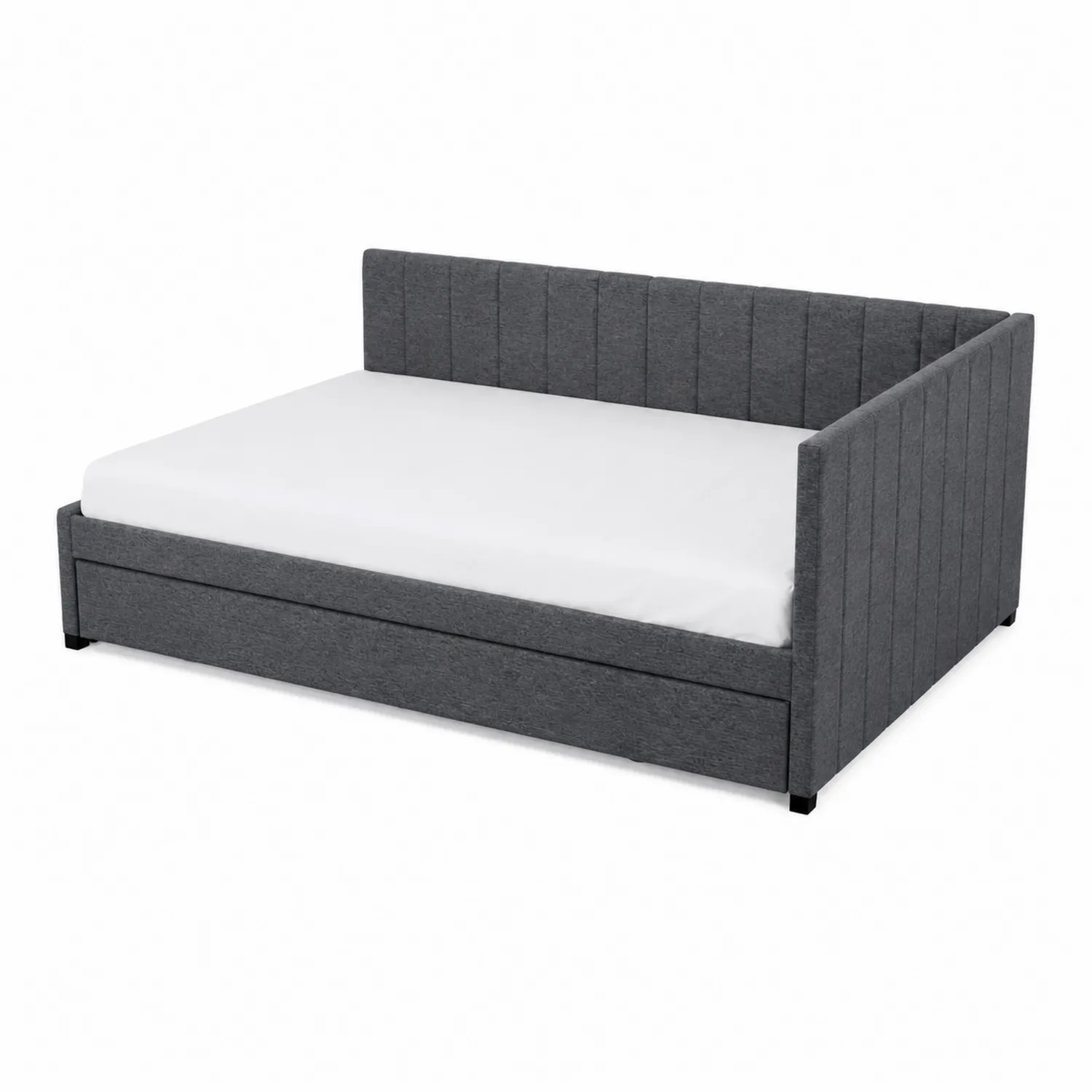 Lit en bois et polyester avec sommier tiroir