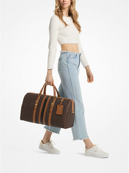 Bedford Travel Extra-Large Logo Stripe Weekender Bag