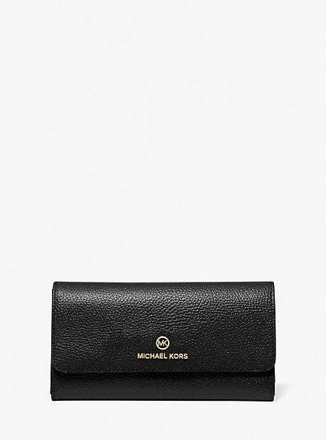 Large Pebbled Leather Tri-Fold Wallet
