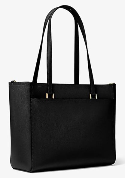 Michaethtl Michael Kors Maisie Large Pebbled Leather 4 in 1 Tote for Women Bundle -Signature Black