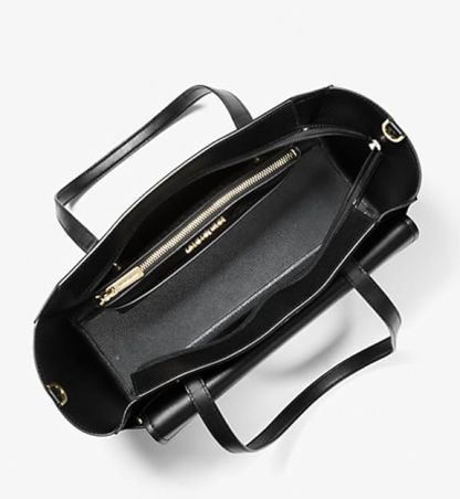 Michaethtl Michael Kors Maisie Large Pebbled Leather 4 in 1 Tote for Women Bundle -Signature Black