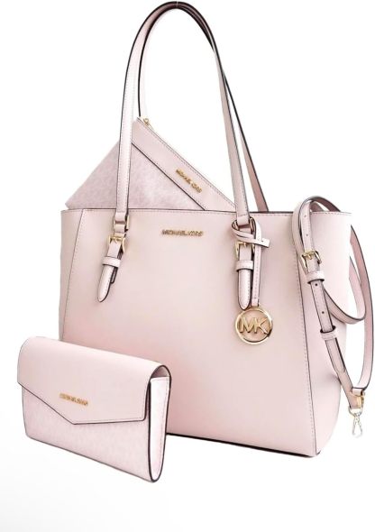 Michthtael Kors Charlotte Large 3-in-1 Tote Crossbody Handbag Leather
