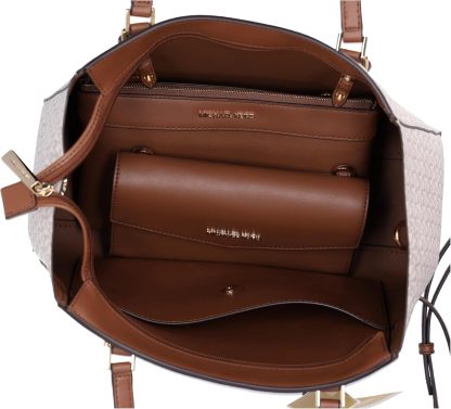Michthtael Kors Charlotte Large 3-in-1 Tote Crossbody Handbag Leather