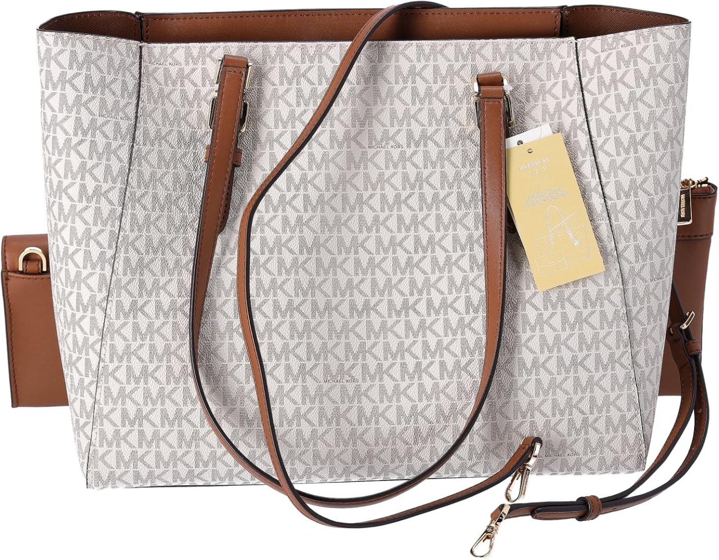 Michthtael Kors Charlotte Large 3-in-1 Tote Crossbody Handbag Leather