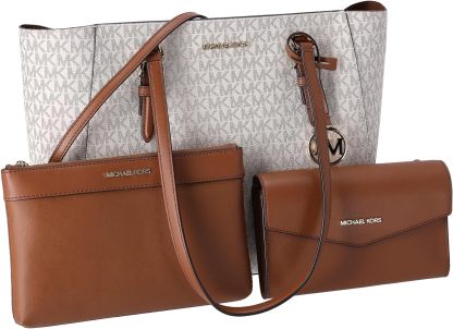 Michthtael Kors Charlotte Large 3-in-1 Tote Crossbody Handbag Leather
