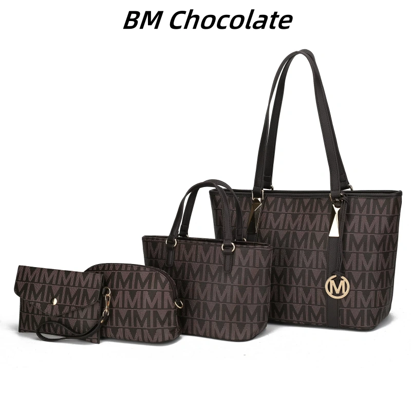 30 Styles Michaethtl Kors Collection Vegan Leather Women's Tote Bag, Small Tote Handbag, Pouch Purse & Wristlet Wallet Bag 4 pcs set