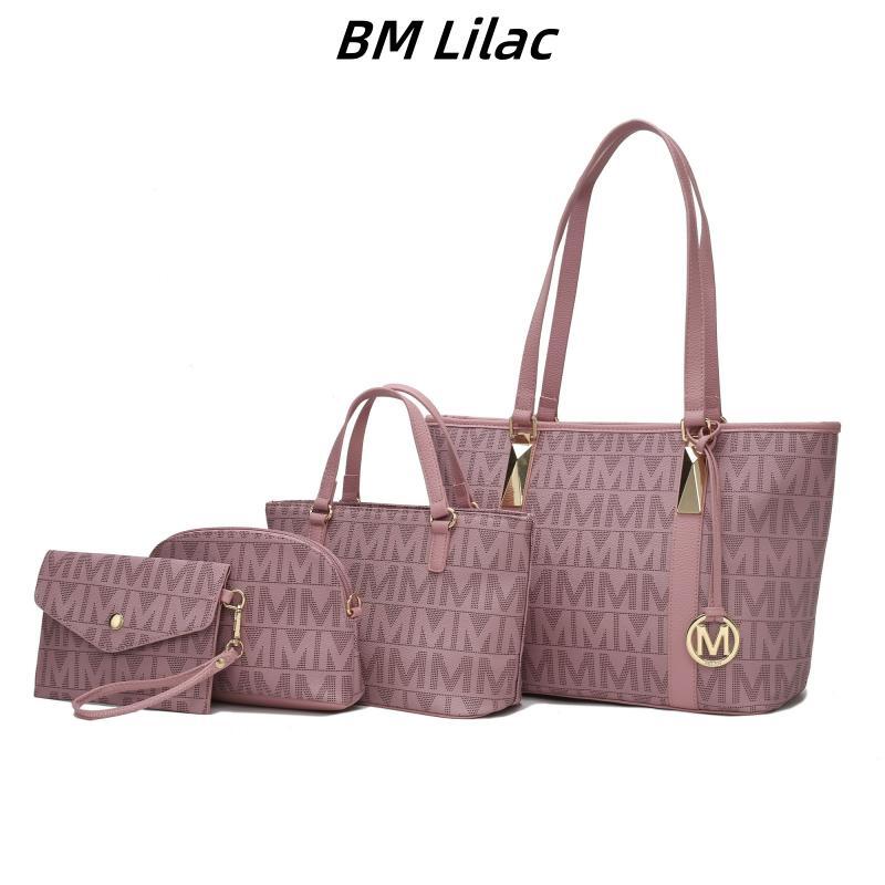 30 Styles Michaethtl Kors Collection Vegan Leather Women's Tote Bag, Small Tote Handbag, Pouch Purse & Wristlet Wallet Bag 4 pcs set