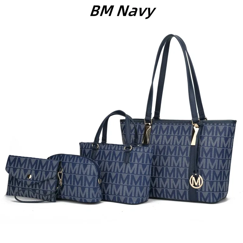 30 Styles Michaethtl Kors Collection Vegan Leather Women's Tote Bag, Small Tote Handbag, Pouch Purse & Wristlet Wallet Bag 4 pcs set