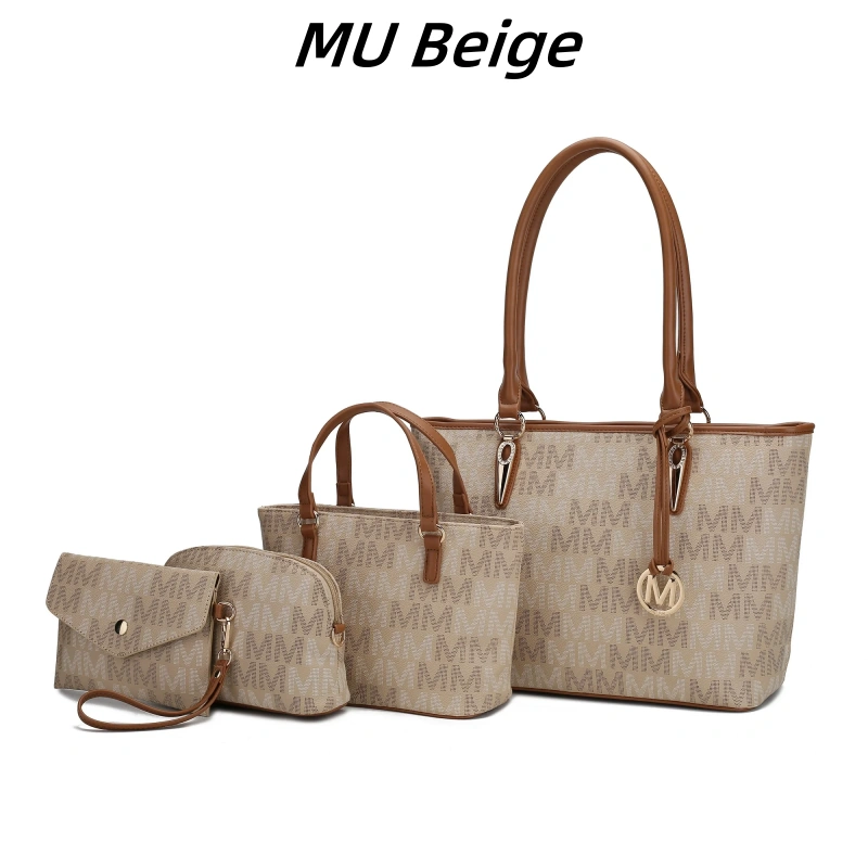 30 Styles Michaethtl Kors Collection Vegan Leather Women's Tote Bag, Small Tote Handbag, Pouch Purse & Wristlet Wallet Bag 4 pcs set