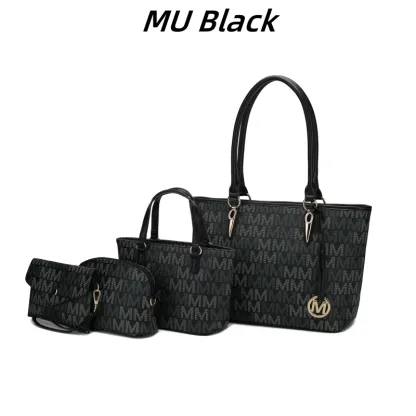 30 Styles Michaethtl Kors Collection Vegan Leather Women's Tote Bag, Small Tote Handbag, Pouch Purse & Wristlet Wallet Bag 4 pcs set