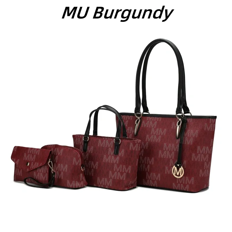 30 Styles Michaethtl Kors Collection Vegan Leather Women's Tote Bag, Small Tote Handbag, Pouch Purse & Wristlet Wallet Bag 4 pcs set
