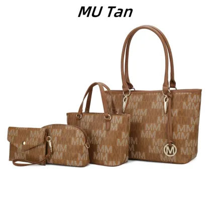 30 Styles Michaethtl Kors Collection Vegan Leather Women's Tote Bag, Small Tote Handbag, Pouch Purse & Wristlet Wallet Bag 4 pcs set