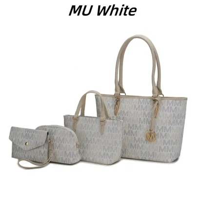 30 Styles Michaethtl Kors Collection Vegan Leather Women's Tote Bag, Small Tote Handbag, Pouch Purse & Wristlet Wallet Bag 4 pcs set