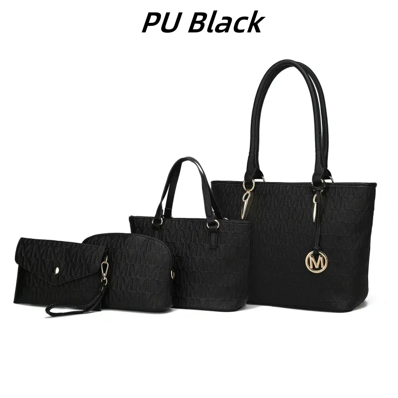 30 Styles Michaethtl Kors Collection Vegan Leather Women's Tote Bag, Small Tote Handbag, Pouch Purse & Wristlet Wallet Bag 4 pcs set