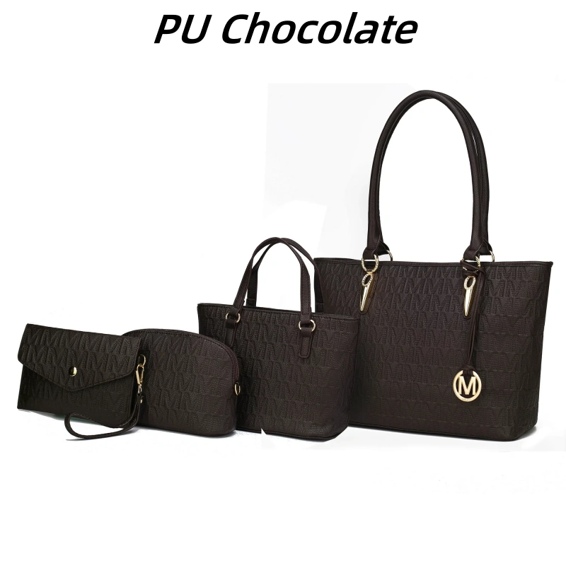 30 Styles Michaethtl Kors Collection Vegan Leather Women's Tote Bag, Small Tote Handbag, Pouch Purse & Wristlet Wallet Bag 4 pcs set