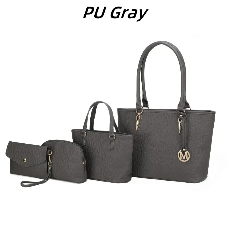 30 Styles Michaethtl Kors Collection Vegan Leather Women's Tote Bag, Small Tote Handbag, Pouch Purse & Wristlet Wallet Bag 4 pcs set