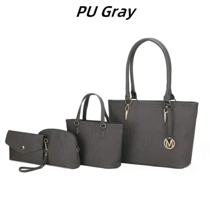 30 Styles Michaethtl Kors Collection Vegan Leather Women's Tote Bag, Small Tote Handbag, Pouch Purse & Wristlet Wallet Bag 4 pcs set