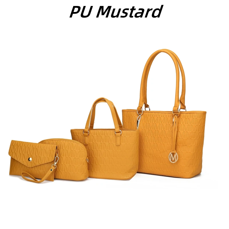 30 Styles Michaethtl Kors Collection Vegan Leather Women's Tote Bag, Small Tote Handbag, Pouch Purse & Wristlet Wallet Bag 4 pcs set