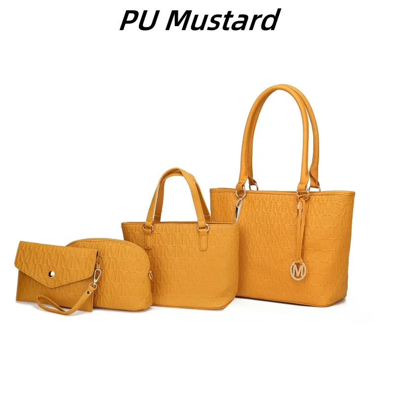 30 Styles Michaethtl Kors Collection Vegan Leather Women's Tote Bag, Small Tote Handbag, Pouch Purse & Wristlet Wallet Bag 4 pcs set