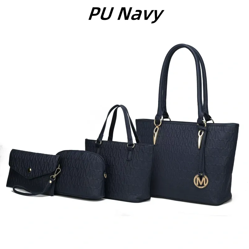 30 Styles Michaethtl Kors Collection Vegan Leather Women's Tote Bag, Small Tote Handbag, Pouch Purse & Wristlet Wallet Bag 4 pcs set