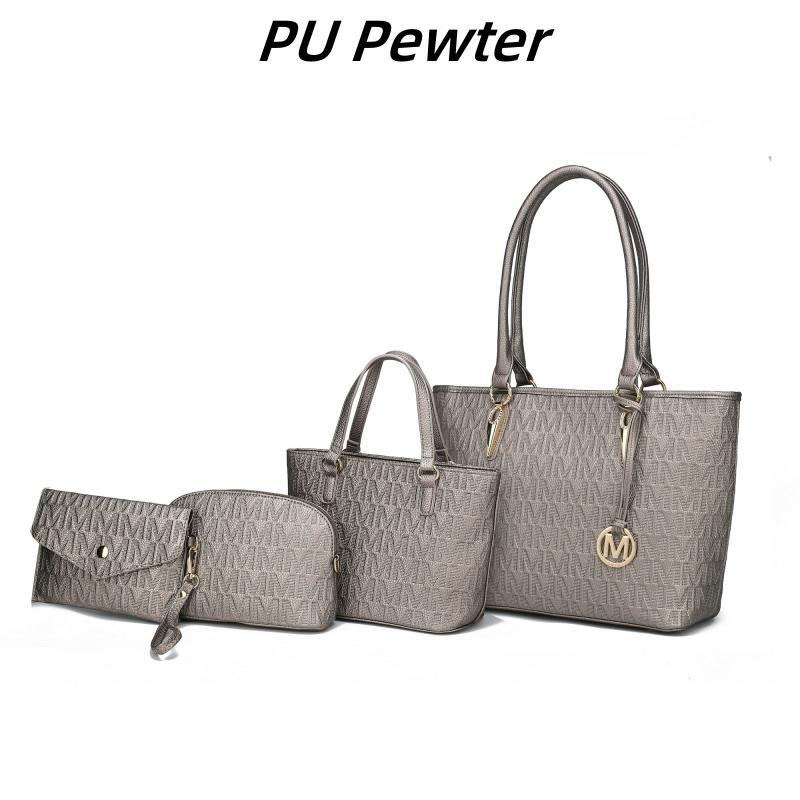 30 Styles Michaethtl Kors Collection Vegan Leather Women's Tote Bag, Small Tote Handbag, Pouch Purse & Wristlet Wallet Bag 4 pcs set