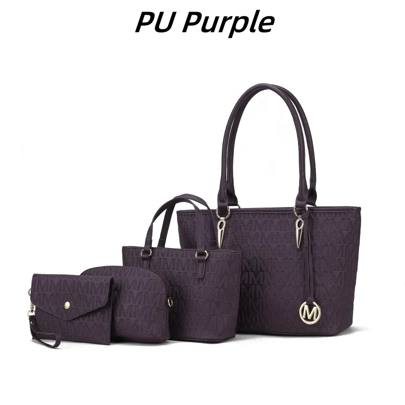 30 Styles Michaethtl Kors Collection Vegan Leather Women's Tote Bag, Small Tote Handbag, Pouch Purse & Wristlet Wallet Bag 4 pcs set
