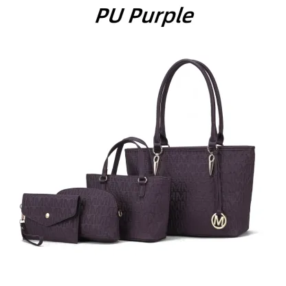 30 Styles Michaethtl Kors Collection Vegan Leather Women's Tote Bag, Small Tote Handbag, Pouch Purse & Wristlet Wallet Bag 4 pcs set