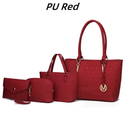 30 Styles Michaethtl Kors Collection Vegan Leather Women's Tote Bag, Small Tote Handbag, Pouch Purse & Wristlet Wallet Bag 4 pcs set