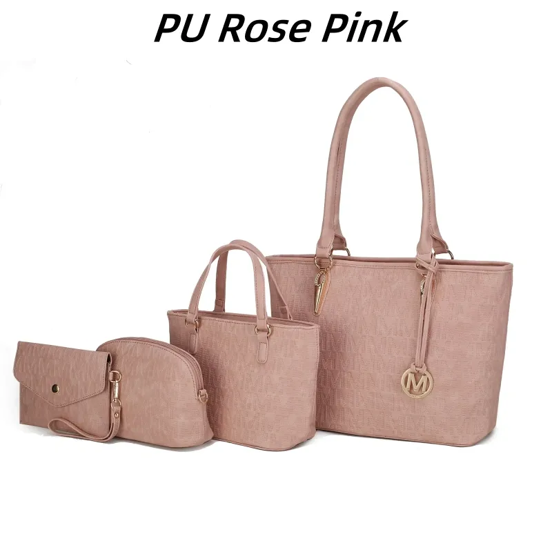 30 Styles Michaethtl Kors Collection Vegan Leather Women's Tote Bag, Small Tote Handbag, Pouch Purse & Wristlet Wallet Bag 4 pcs set